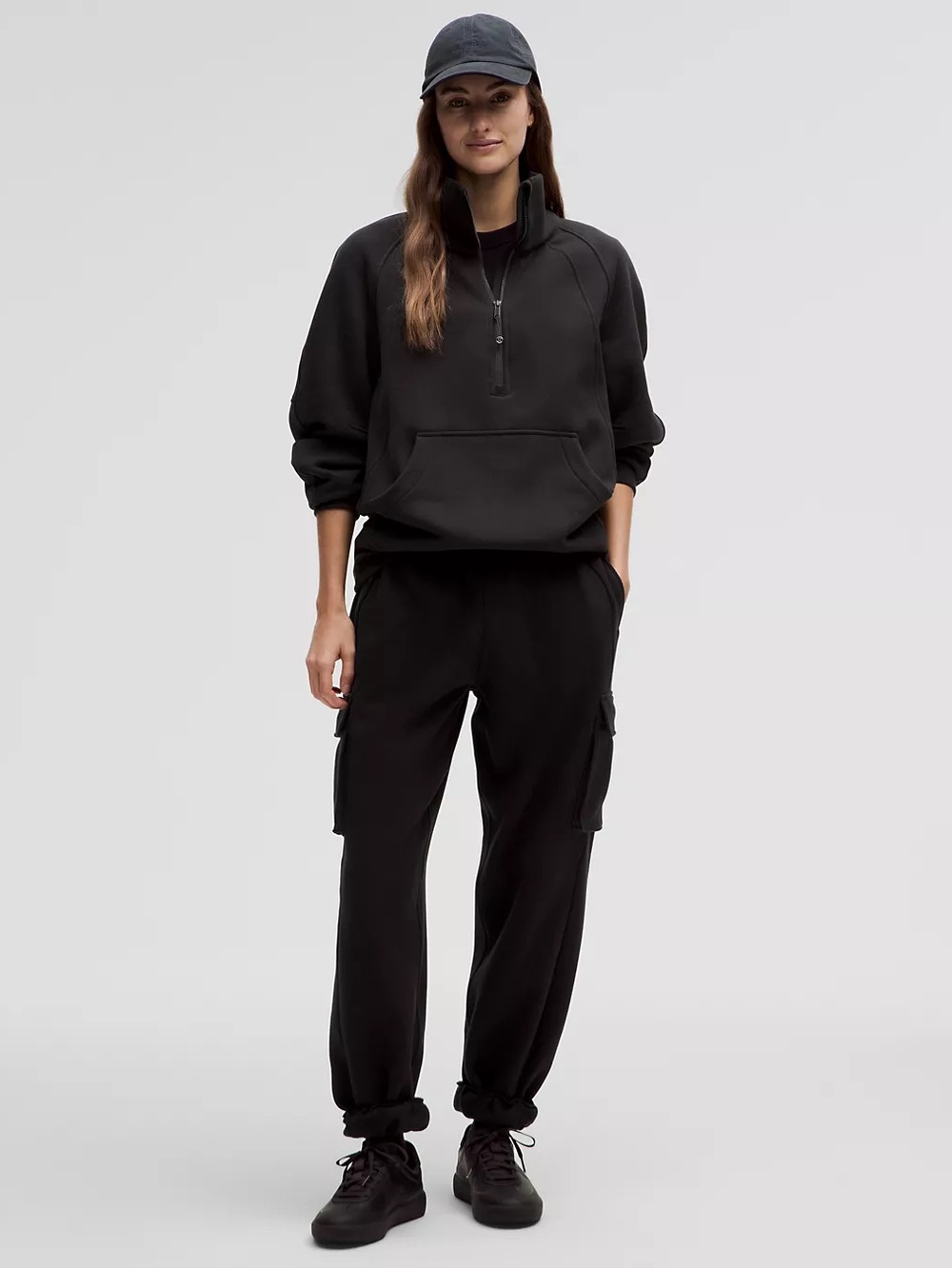 Lululemon Scuba Oversized Funnel Neck Half Zip Black M/L NWT Thumbholes - Picture 4 of 9
